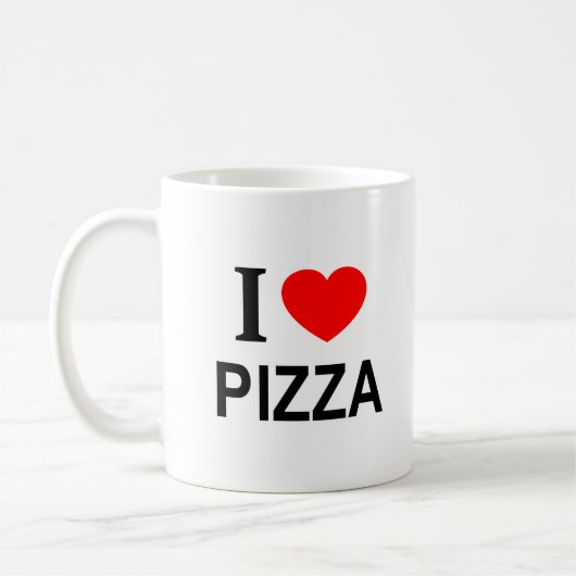 JE ❤️ PIZZA J'AIME PIZZA I HEART PIZZA MUG (Gauche)