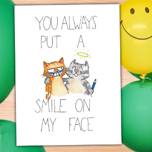 JE PLAATST EEN GLIMLACH OP MIJN GEZICHT ansichtkaa Briefkaart