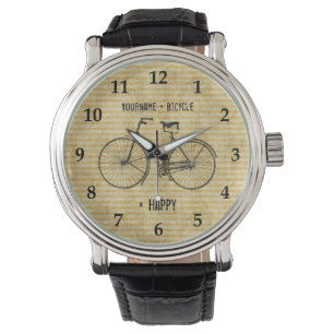 Je plus fiets staat gelijk aan Happy Antiek Bike Y Horloge
