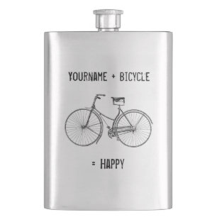 Je plus fiets staat gelijk aan Happy Antiek Wheels Heupfles