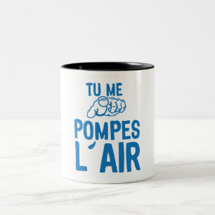 Je pompt me met je vinger. tweekleurige koffiemok