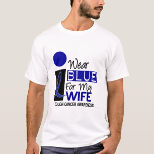 Je porte le bleu pour mon T-shirts de CANCER DU