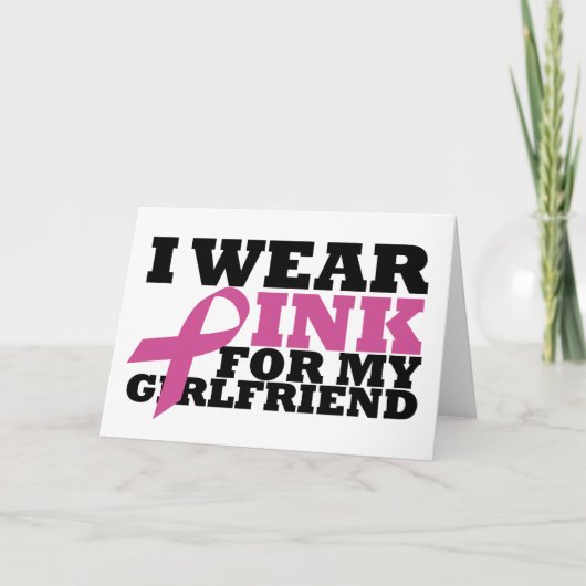 Je porte le rose pour ma carte de petite amie (Devant)