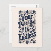 Je potentieel is eindeloze beige achtergrond briefkaart (Voorkant / Achterkant)