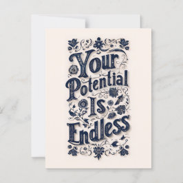 Je potentieel is eindeloze beige achtergrond briefkaart