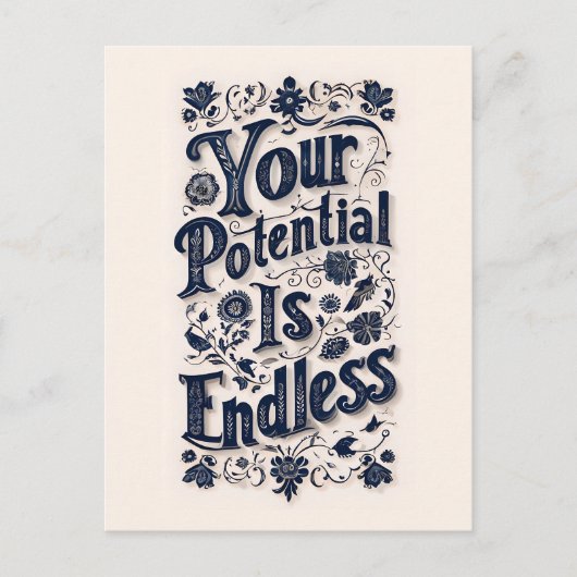 Je potentieel is eindeloze beige achtergrond briefkaart (Voorkant)