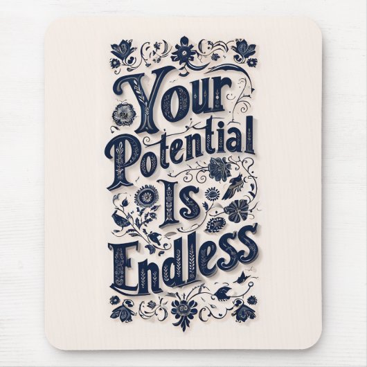 Je potentieel is eindeloze beige achtergrond muismat (Voorkant)