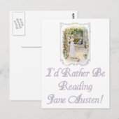 Je préfère lire Jane Austen Carte postale (Devant / Derrière)