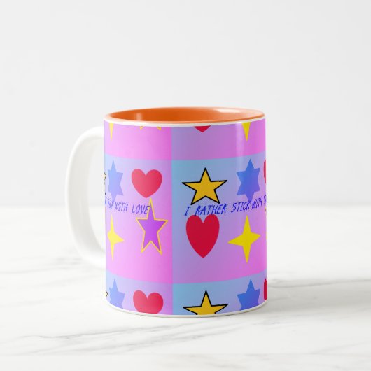Je préfère me coller avec l'amour Mug (Devant gauche)