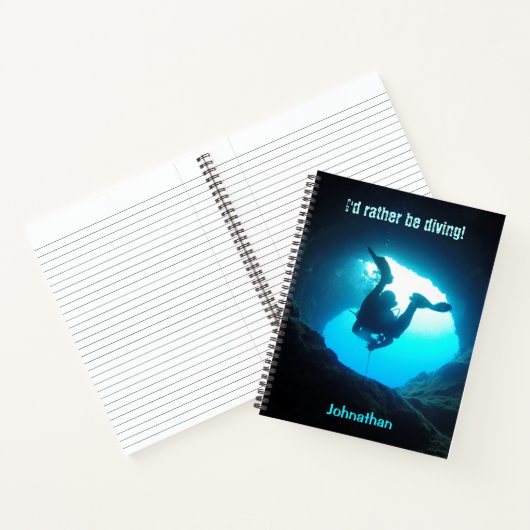 Je préfère plonger Carnet personnalisé Scuba (Intérieur)