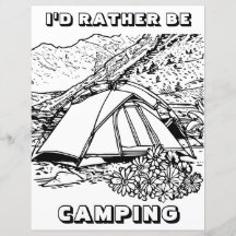 Je Préférerais Camping Carte de Coloriage Thématiq