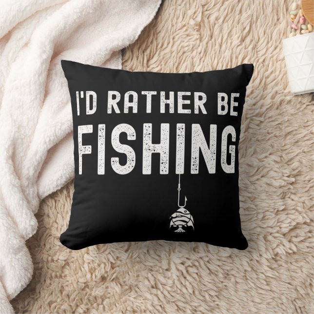 Je Préférerais Être Pêcheur Oreiller (Couverture)
