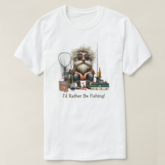 Je préférerais être T-shirt de pêche (Design devant)