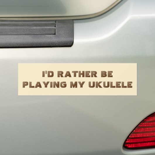 Je Préférerais Jouer Mon Sticker Ukulele Bumper (En voiture)
