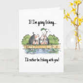 Je préférerais pêcher avec toi Carte de vœux héris (Fleur jaune)