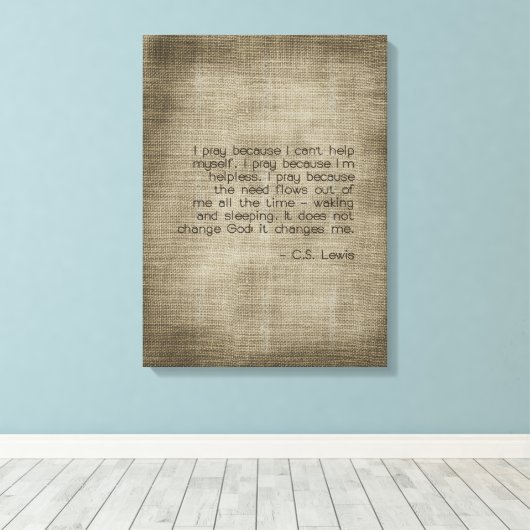 "Je Prie Parce Que..." Toile (Insitu (Plancher de Bois))