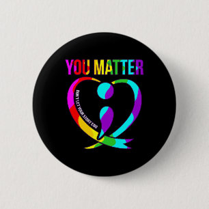 Je probleem Happy Suicide Awareness Support Graphi Ronde Button 5,7 Cm