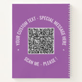 Je QR-code Aangepaste Tekst Notitieboek Sjabloon (Achterkant)