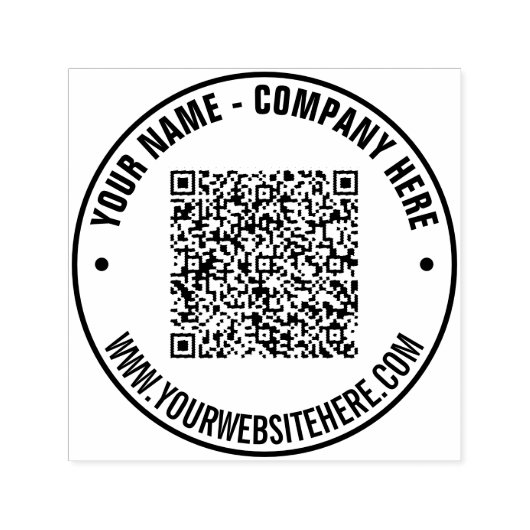 Je QR-code aangepaste tekst ronde stempel voorbeel (Design)