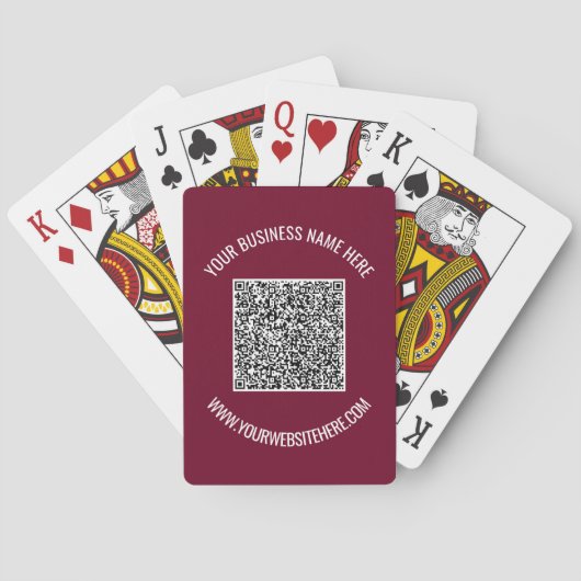 Je QR-code aangepaste tekst speelkaarten sjabloon (Achterkant)