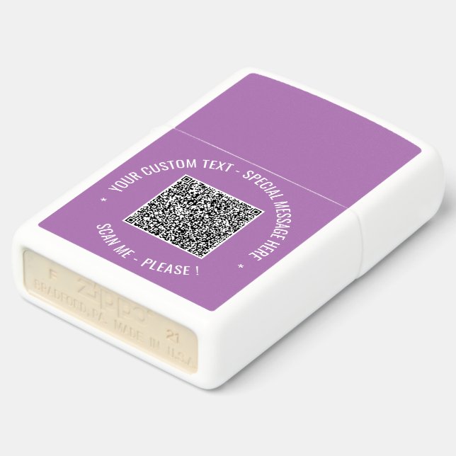 Je QR-code aangepaste tekst Zippo-aansteker sjablo (Gekanteld)