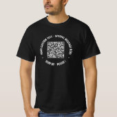 Je QR-code en aangepaste tekst promotioneel T-shir T-shirt (Voorkant)