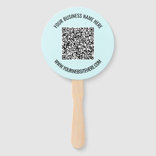 Je QR-code en aangepaste tekstpromotiemodel Handwaaier (Achterkant)