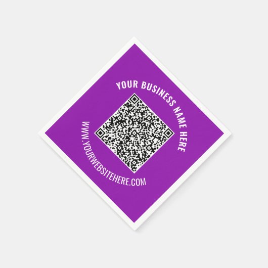 Je QR-code info aangepaste tekst en kleuren servet (Hoek)
