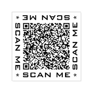 Je QR-code Info Scan me Tekst Promotiestempel Zelfinktende Stempel