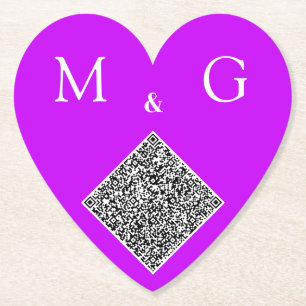 Je QR-code letters trouw hart papieren onderzetter