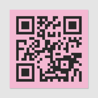 Je QR-code op lichtroze Naamplaatje