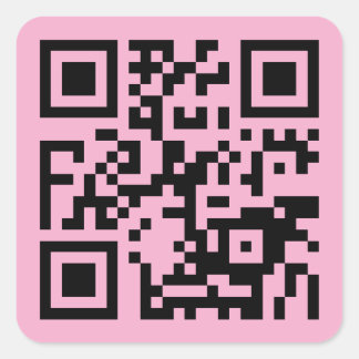 Je QR-code op lichtroze Vierkante Sticker