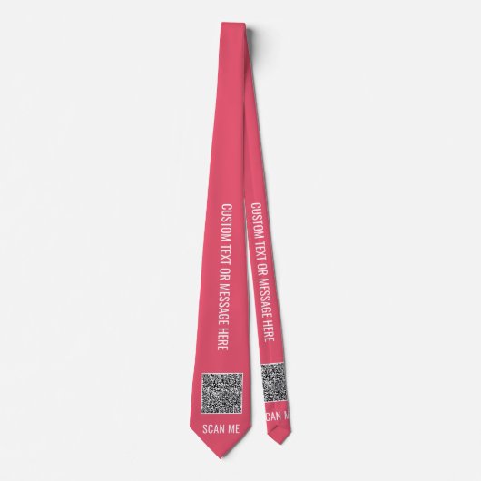 Je QR-code scan info aangepaste tekstkleuren strop Stropdas (Voorkant)