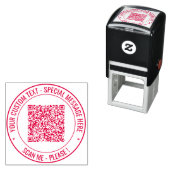 Je QR-code Scaninfo Aangepaste tekst Ronde stempel (In situ)
