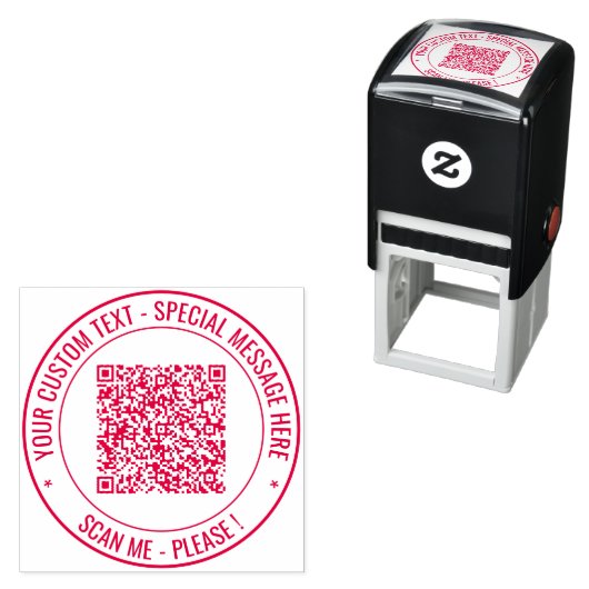 Je QR-code Scaninfo Aangepaste tekst Ronde stempel (In situ)