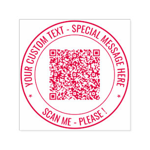 Je QR-code Scaninfo Aangepaste tekst Ronde stempel
