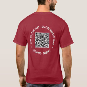 Je QR-code Scaninfo Aangepaste tekst T-Shirt Cadea