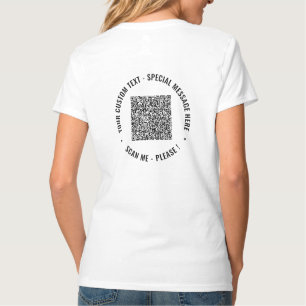 Je QR-code scaninfo aangepaste tekst T-shirt voorb