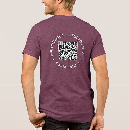 Je QR-code Scaninformatie Aangepaste tekst Aangepa Tri-Blend Shirt (Achterkant)