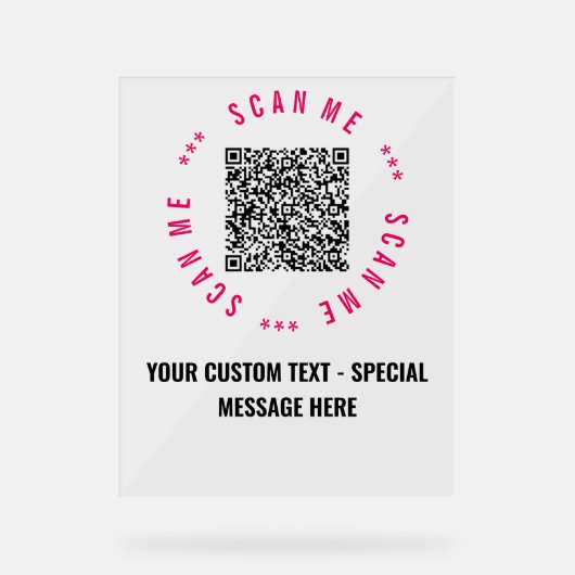 Je QR-code Scannen Info Aangepaste tekentafel Acryl Bord (Voorkant)