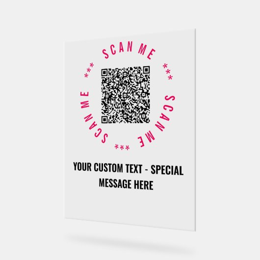 Je QR-code Scannen Info Aangepaste tekentafel Acryl Bord (Hoek)