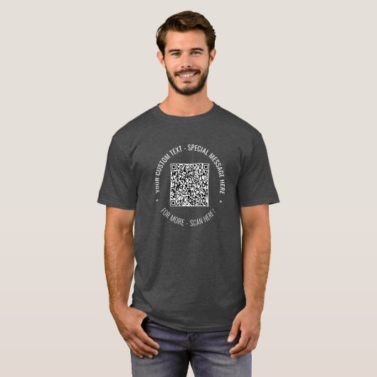 Je QR-code Scannen Info Aangepaste tekst T-Shirt (Voorkant volledig)