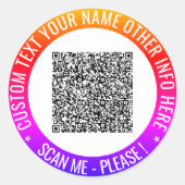 Je QR-code stickers sjabloon Persoonlijke tekst (Voorkant)