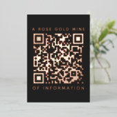Je QR-code Zwarte Roos Gouden Grappige Kortingkaar Folie Feestdagenkaart (Staand Voorkant)