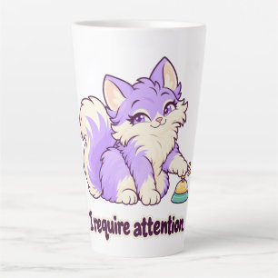 Je Réclame Une Attention Mug Latte Chat Lilas Mign