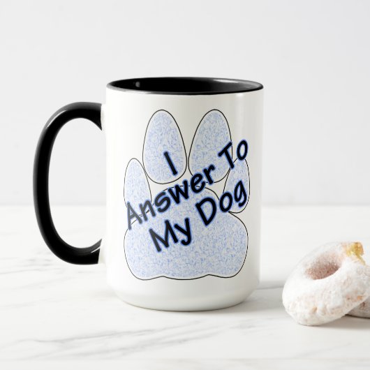 Je Réponds À Mon Chien W/Paw Coffee Mug (Avec donut)
