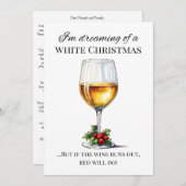 "Je rêve d’un Noël blanc..." Carte pour les fêtes (Devant / Derrière)