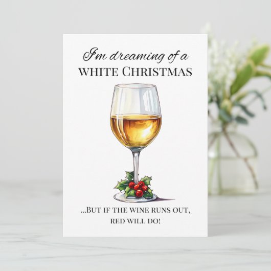 "Je rêve d’un Noël blanc..." Carte pour les fêtes (Debout devant)