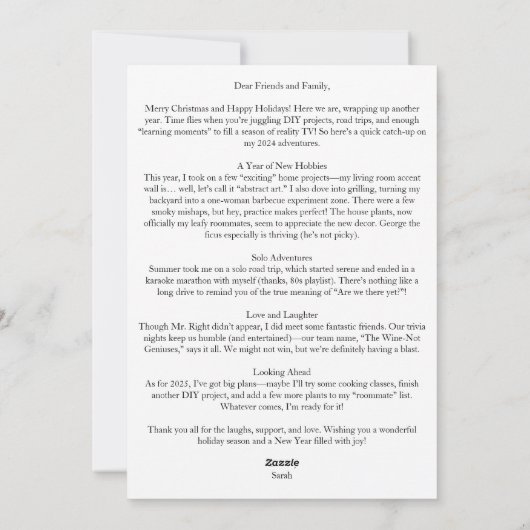 "Je rêve d’un Noël blanc..." Carte pour les fêtes (Dos)