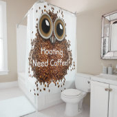 "Je rideau en douche de café de hibou de café (En situation)